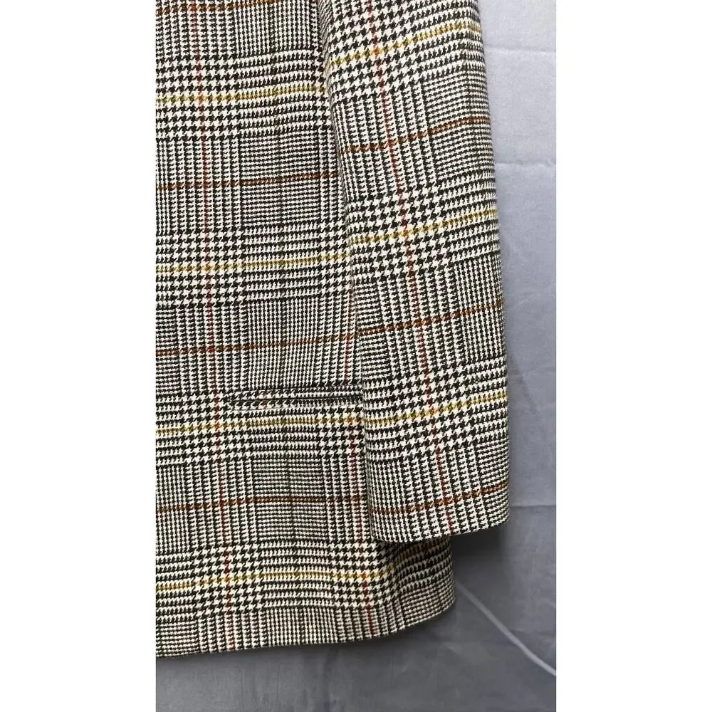 Charter Club 100 Wool Brown Plaid Blazer Prince of Wales Sz 10 Preppy‎ Academia